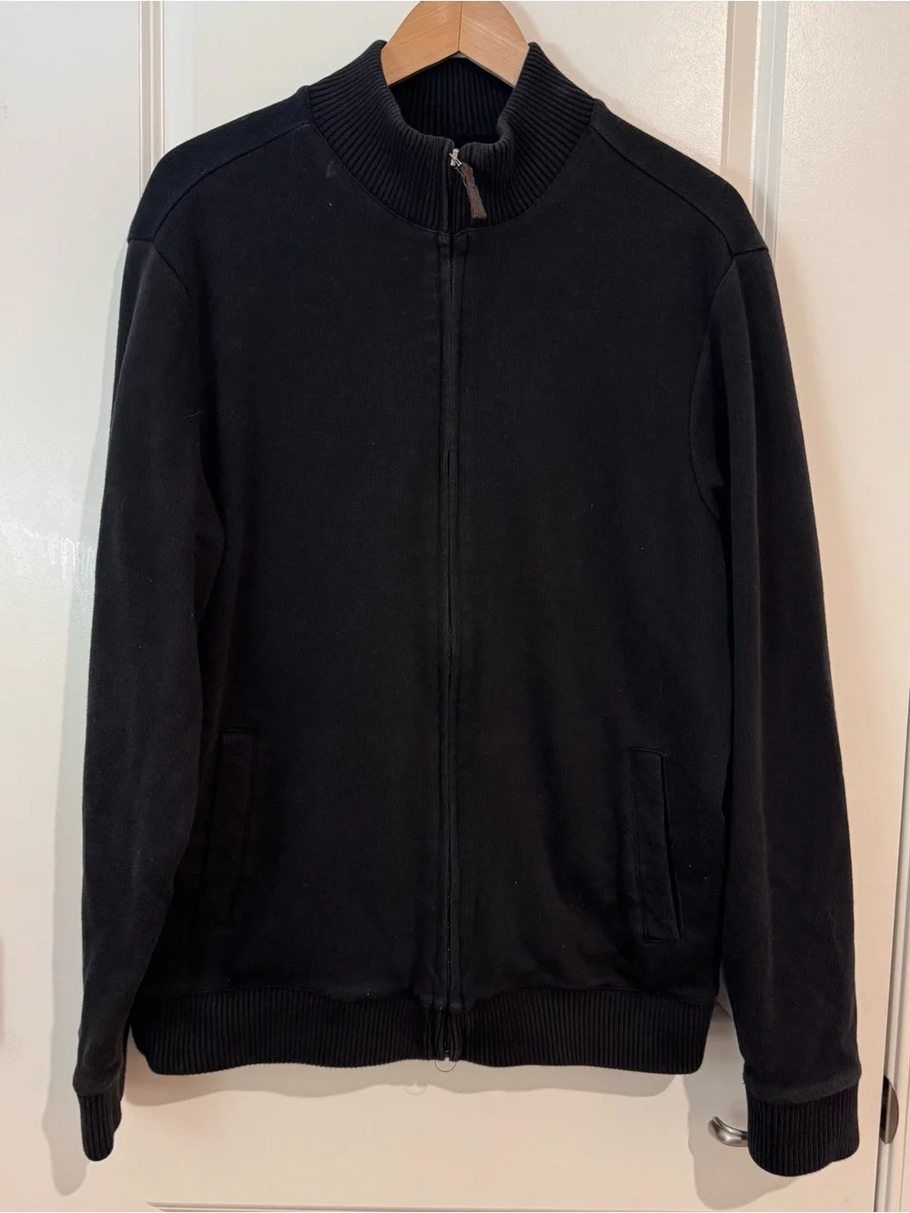 Marvin Richards Jacket Mens XL Black Fleece Lined Full Zip Bomber Casual